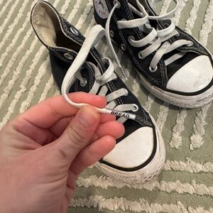 Converse Kids Black High-Top Sneakers with stretchy laces